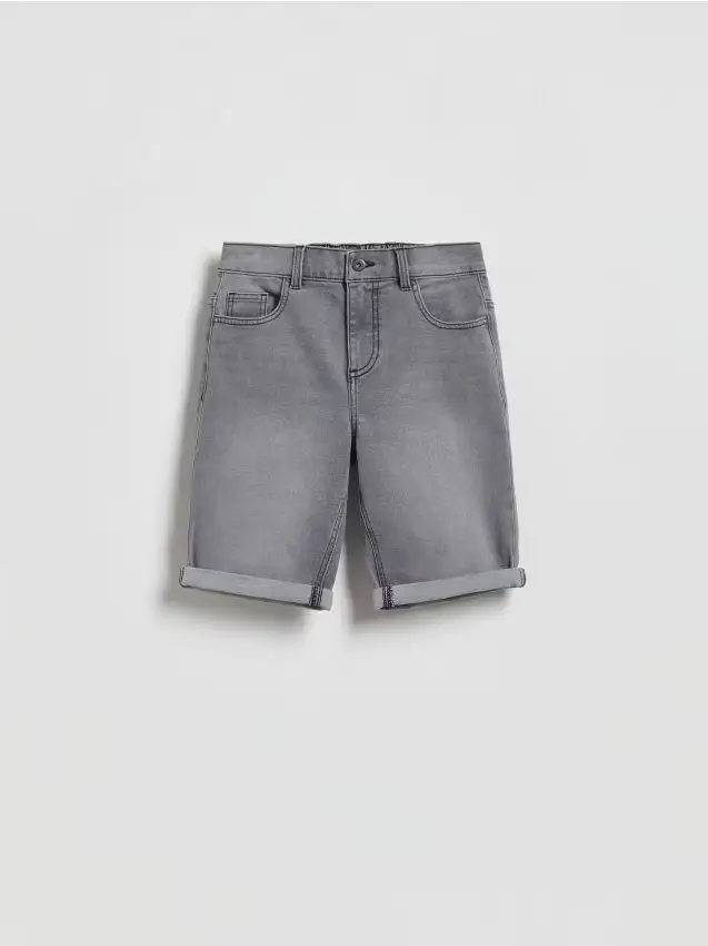 Pantaloncini di jeans - grigio chiaro