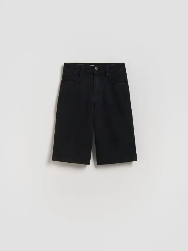 Pantaloncini di jeans - nero