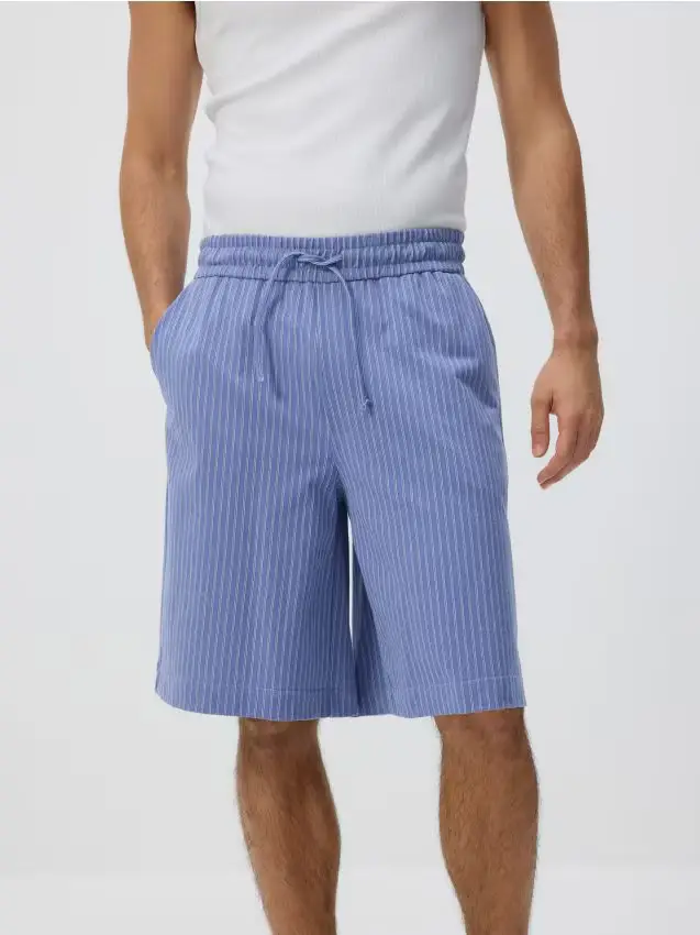 Pantaloncini in cotone comfort - blu