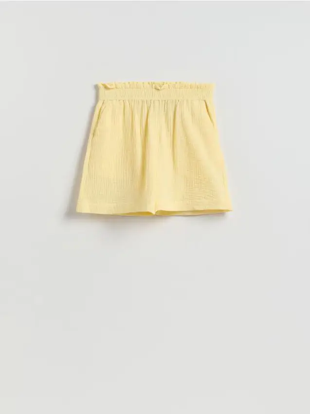 Pantaloncini in cotone - giallo chiaro