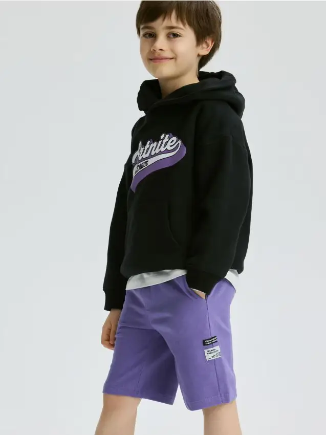 Pantaloncini in cotone - viola