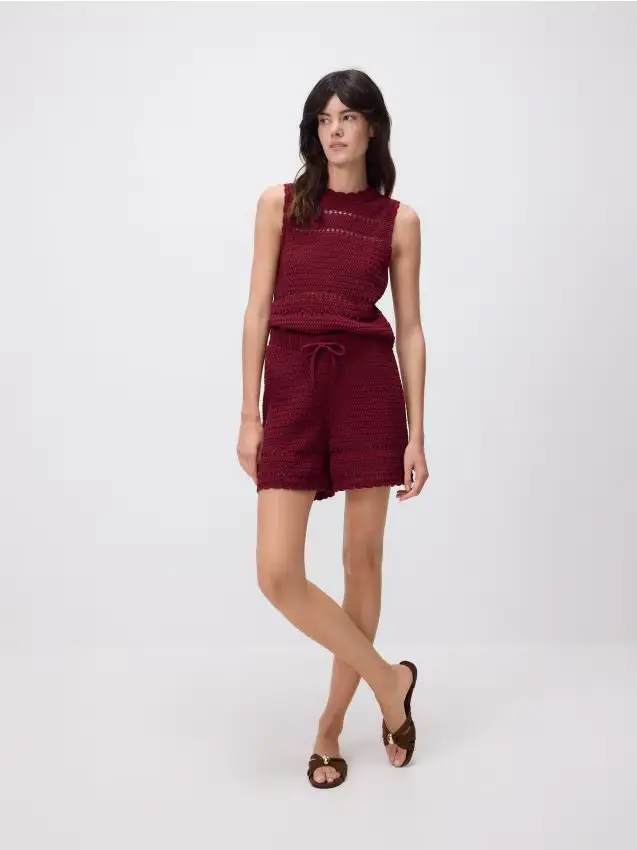 Pantaloncini in jersey - maroon
