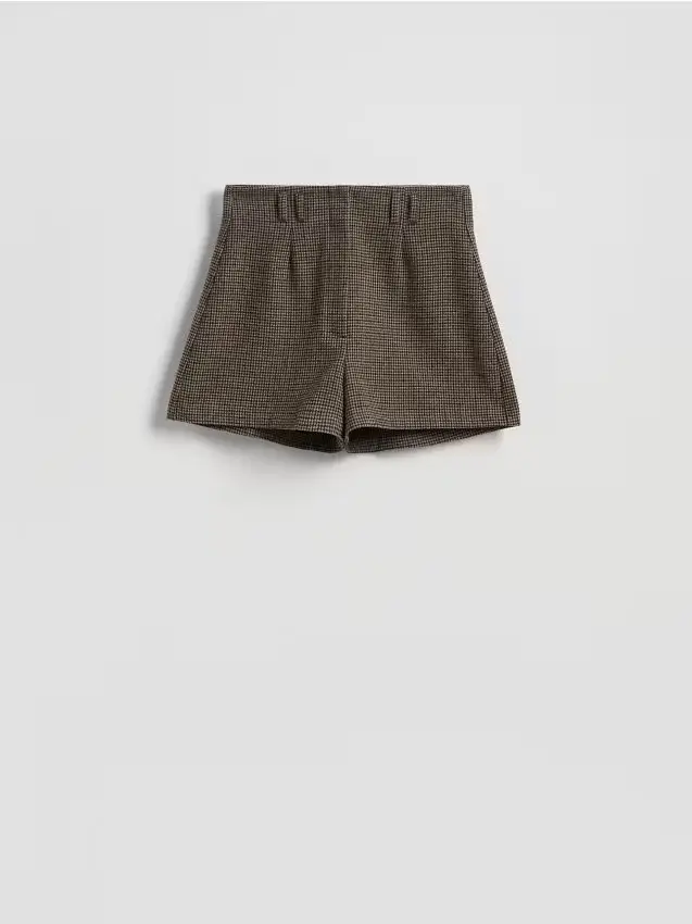 Pantaloncini in lana pied de poule - multicolore