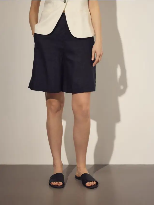 Pantaloncini in lino - nero