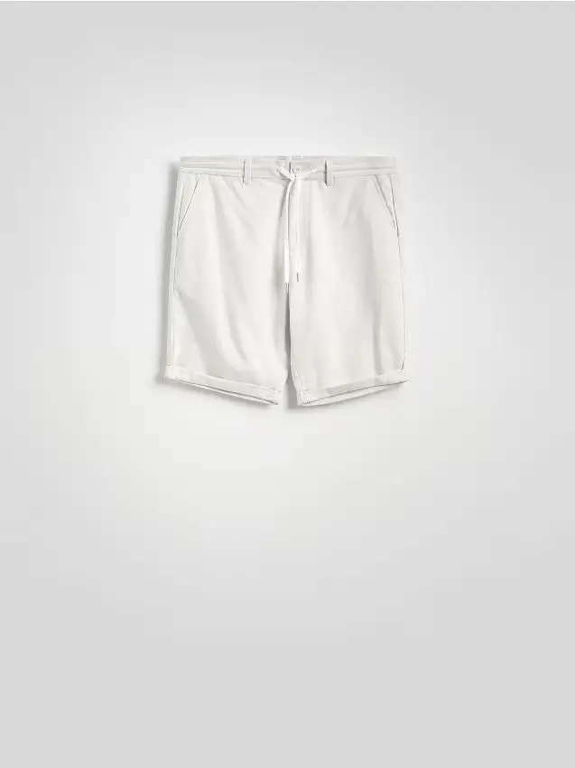Pantaloncini in misto lino - beige