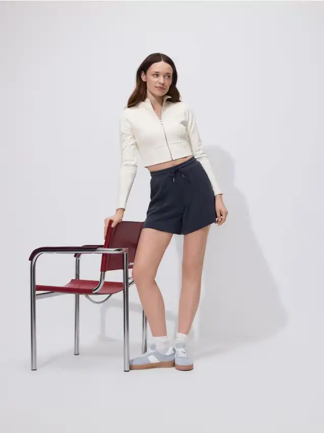 Pantaloncini in misto modal - grigio scuro