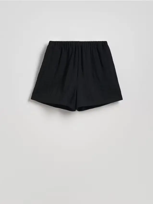 Pantaloncini in misto viscosa - nero