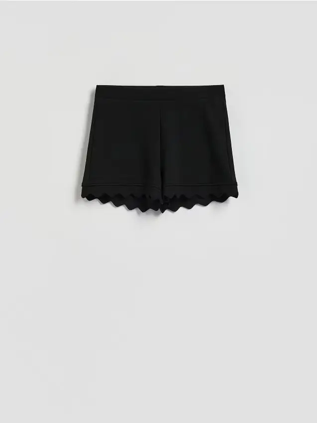 Pantaloncini in misto viscosa - nero