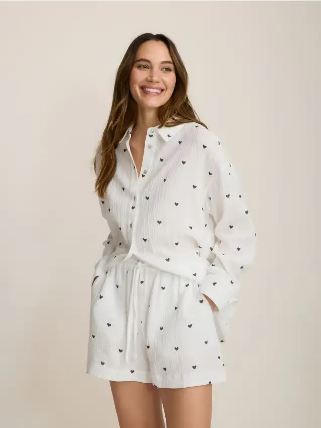 Pantaloncini in mussola di cotone - multicolore