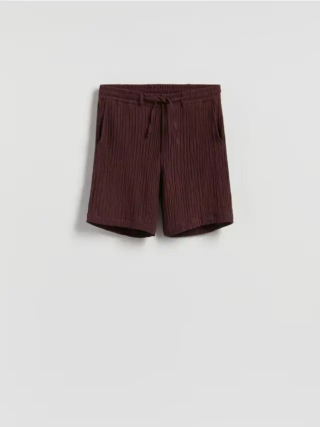 Pantaloncini in mussola - maroon