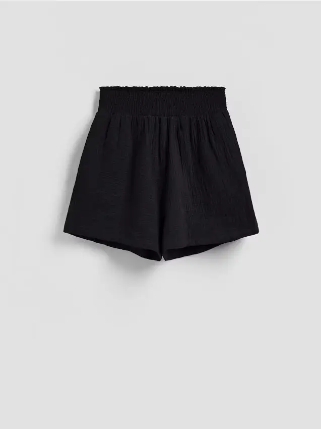 Pantaloncini in mussola - nero