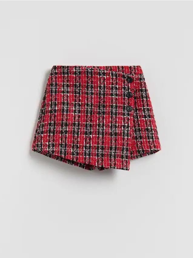 Pantaloncini in tweed - rosso