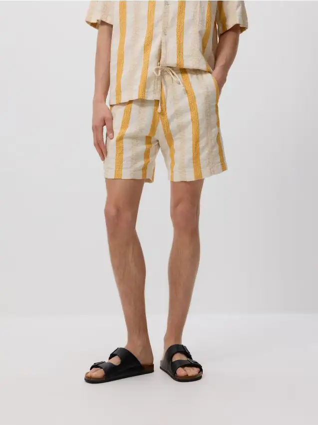 Pantaloncini jogger in cotone - ambra