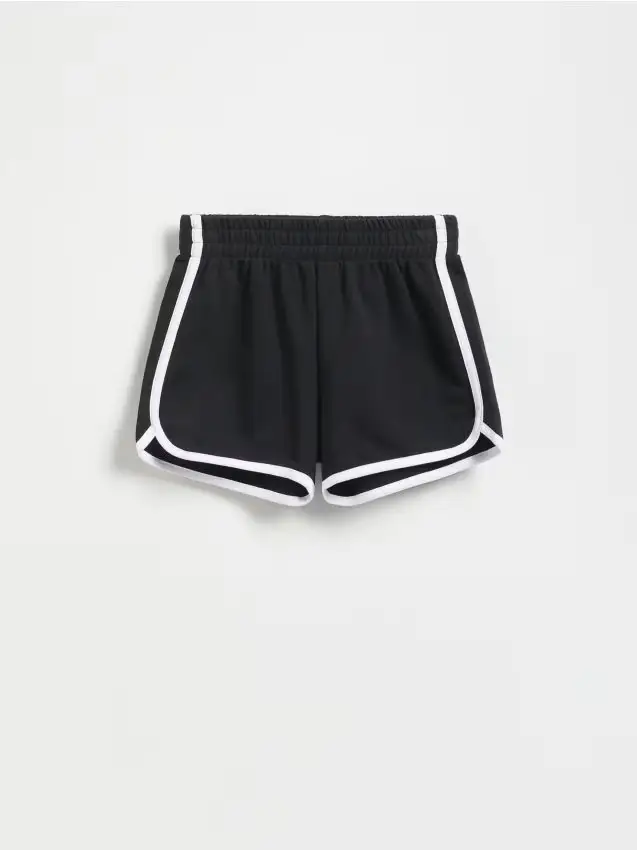 Pantaloncini sportivi con banda laterale - nero