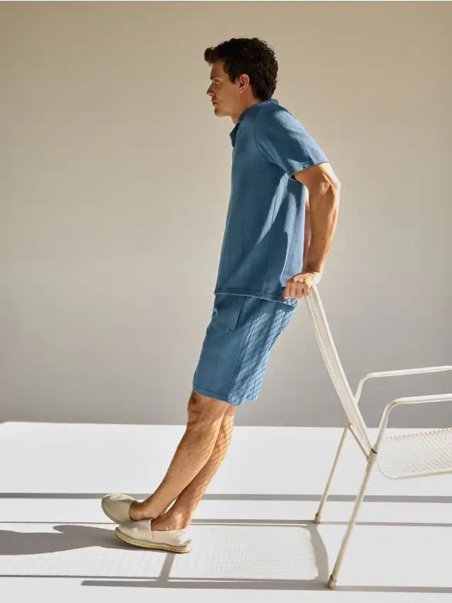 Pantaloncini strutturati regular - blu scuro