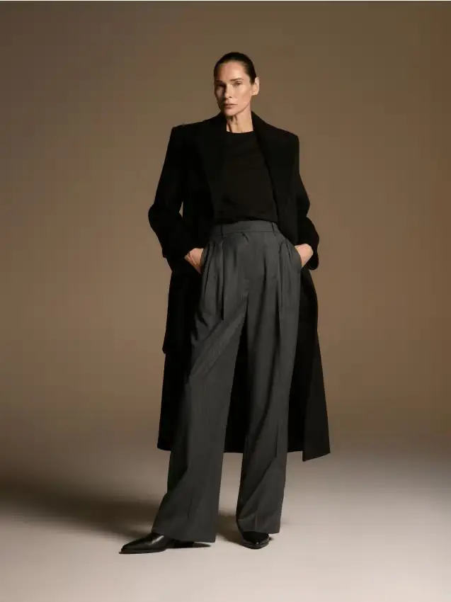 Pantalone misto lana - grigio medio