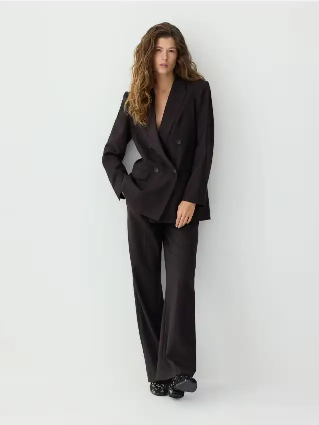 Pantalone misto lana - marrone scuro