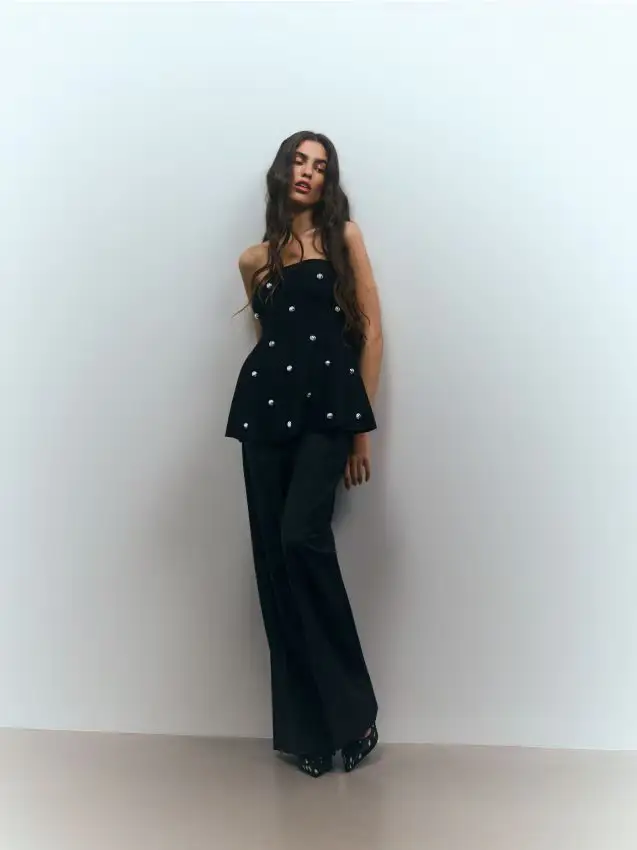 Pantalone misto lana - nero