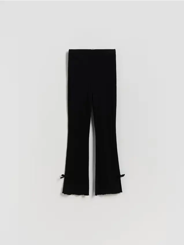 Pantaloni a coste con fiocchi - nero