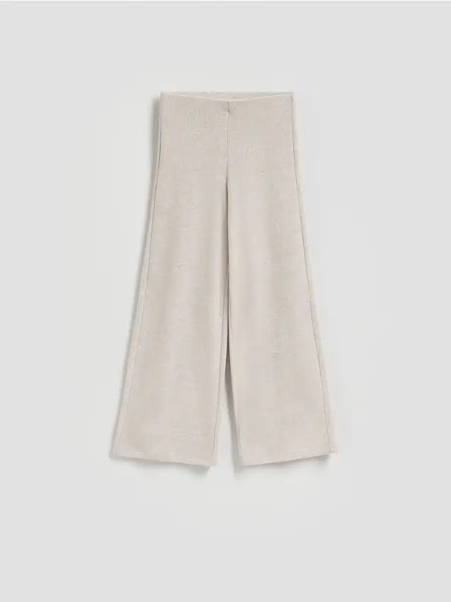 Pantaloni a gamba ampia - beige