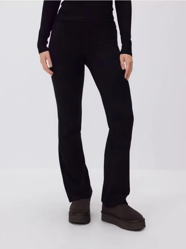 Pantaloni a gamba ampia - nero