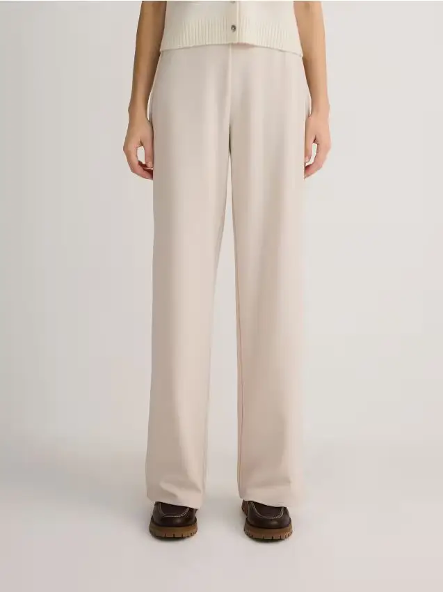 Pantaloni a gamba larga - beige