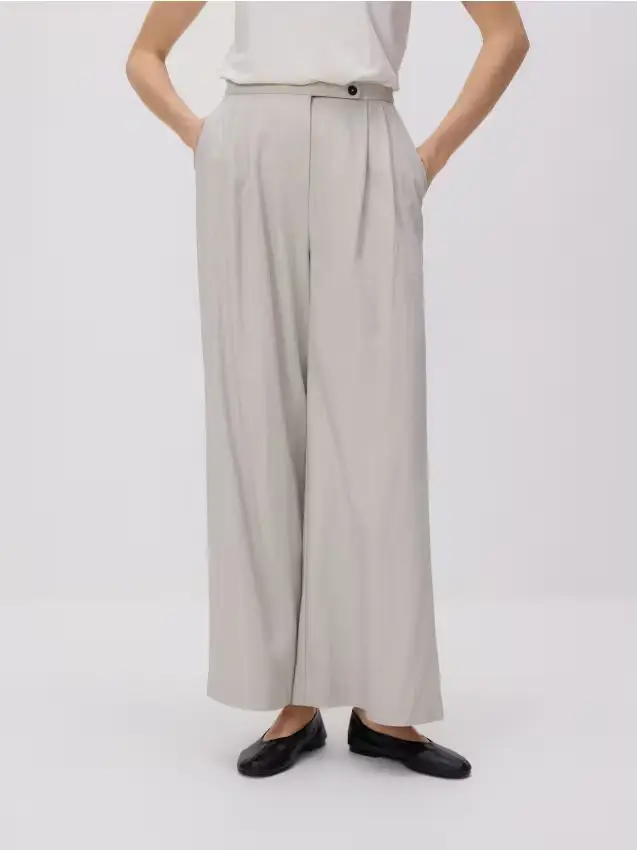 Pantaloni a gamba larga - grigio chiaro