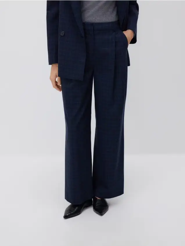 Pantaloni a quadri - blu scuro