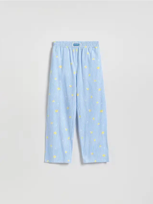 Pantaloni a righe - azzurro