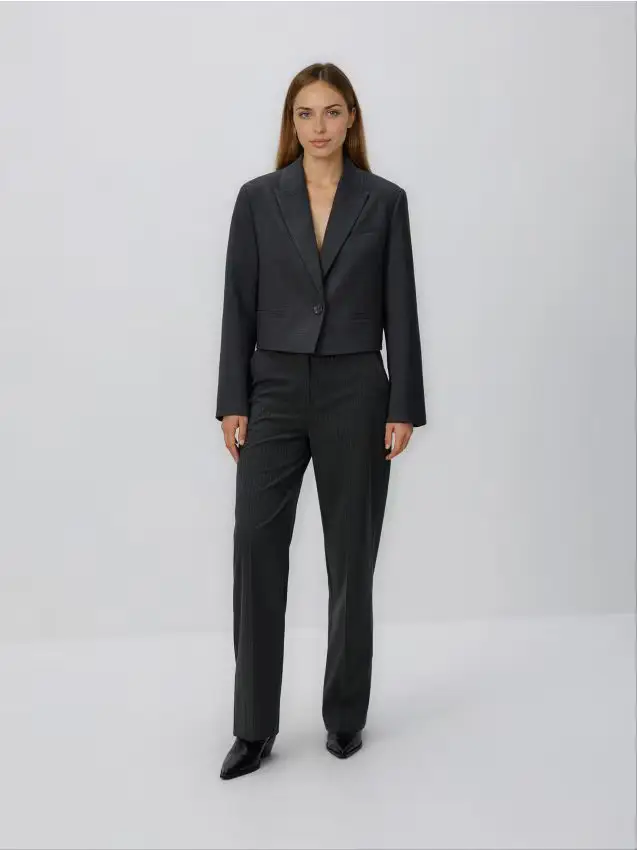 Pantaloni a righe - grigio scuro