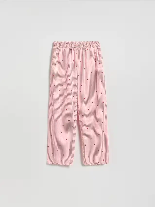 Pantaloni a righe - rosa pastello