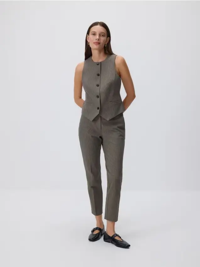 Pantaloni a sigaretta con cintura - multicolore