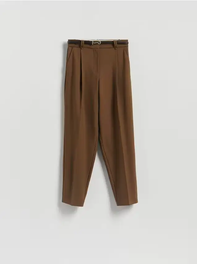 Pantaloni a sigaretta con cintura - verde oliva caldo