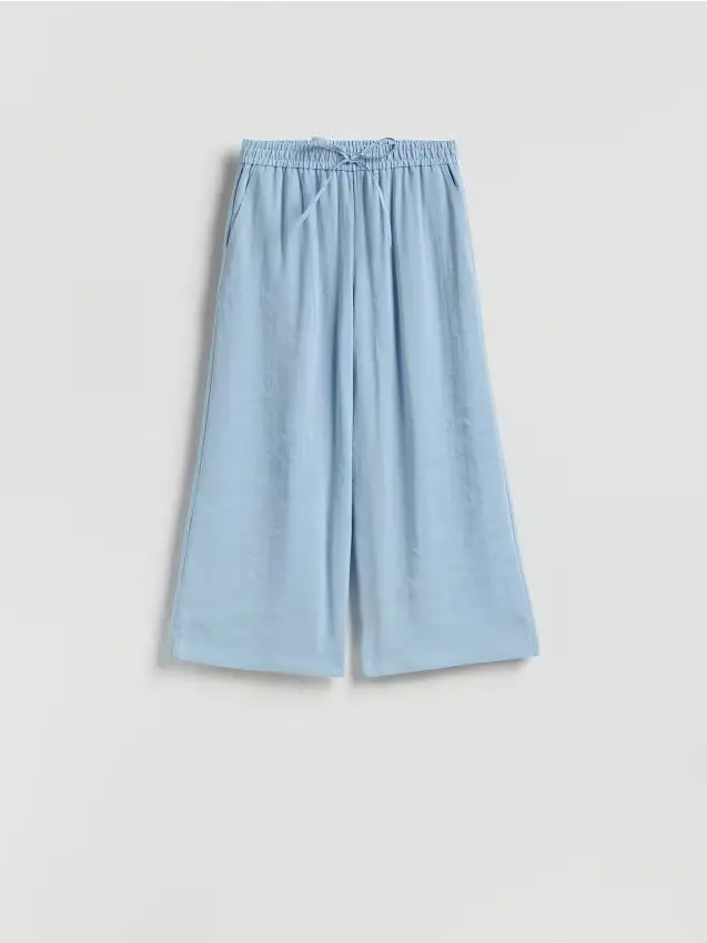 Pantaloni ampi con modal - blu pallido
