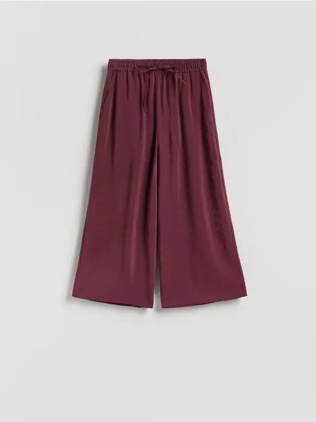 Pantaloni ampi con modal - maroon