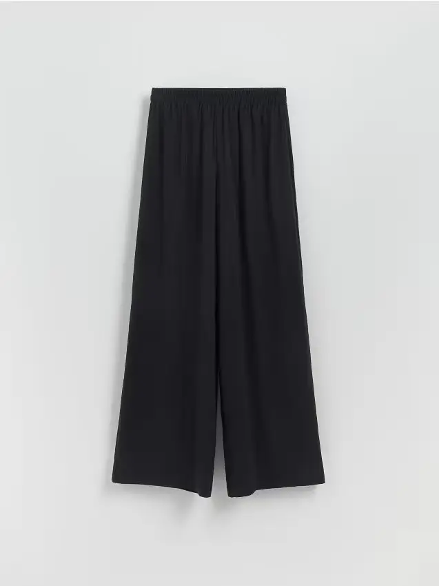 Pantaloni ampi con modal - nero