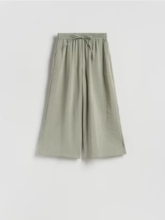 Pantaloni ampi con modal - verde pallido