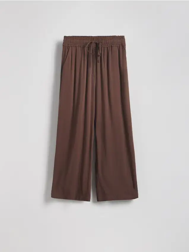 Pantaloni ampi in viscosa - beige