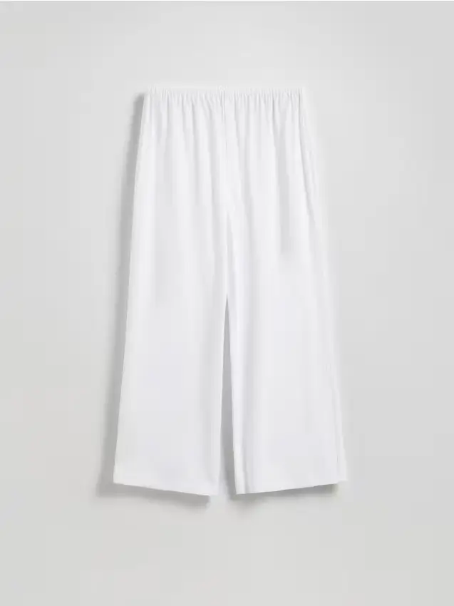 Pantaloni ampi in viscosa - bianco