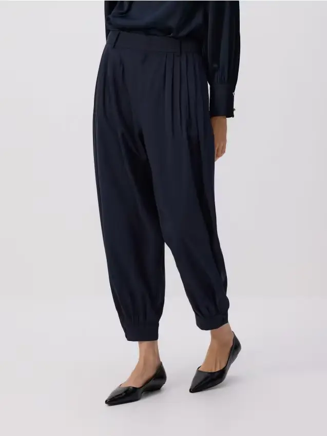 Pantaloni barrel leg - blu scuro