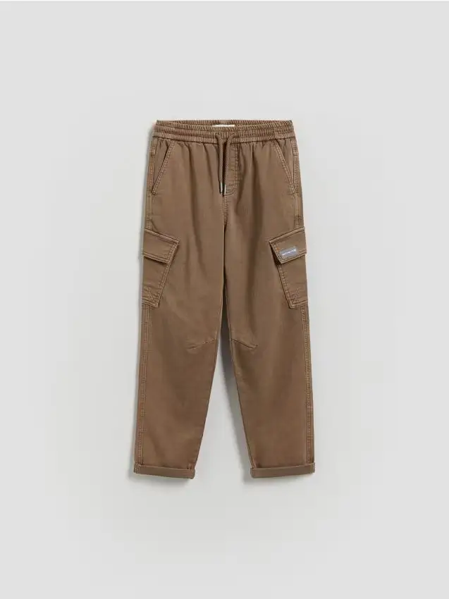 Pantaloni cargo elasticizzati - beige