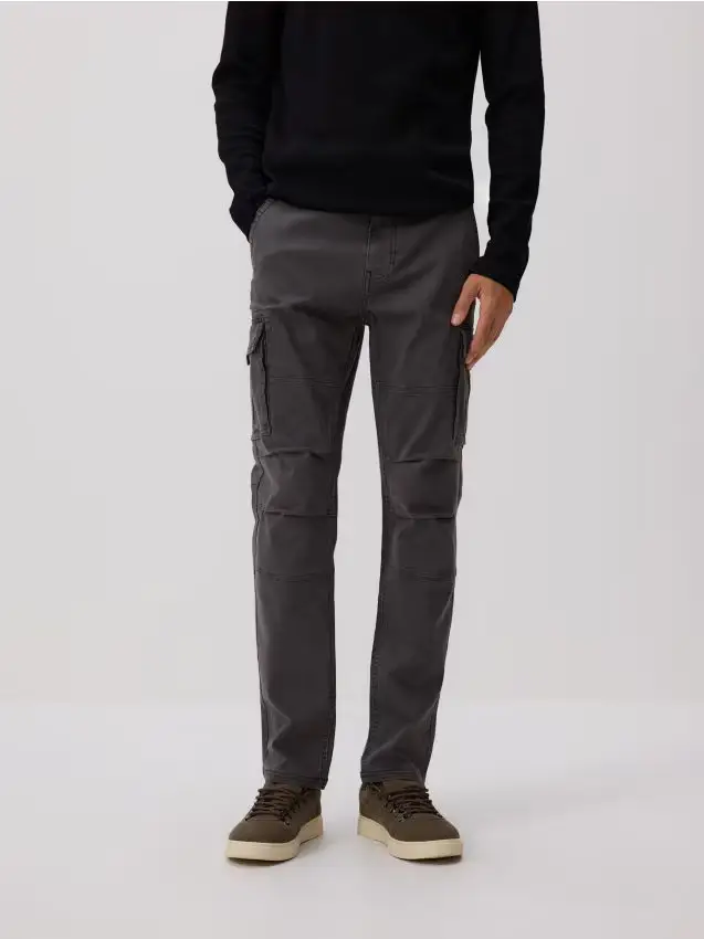 Pantaloni cargo slim fit - grigio scuro