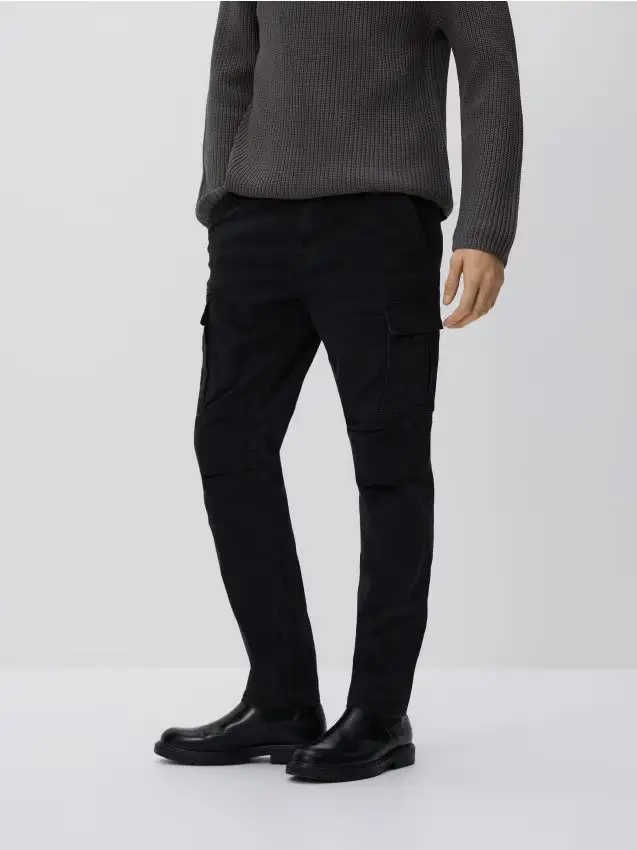 Pantaloni cargo slim fit - nero