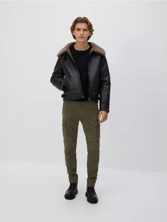 Pantaloni cargo slim fit - verde-marrone