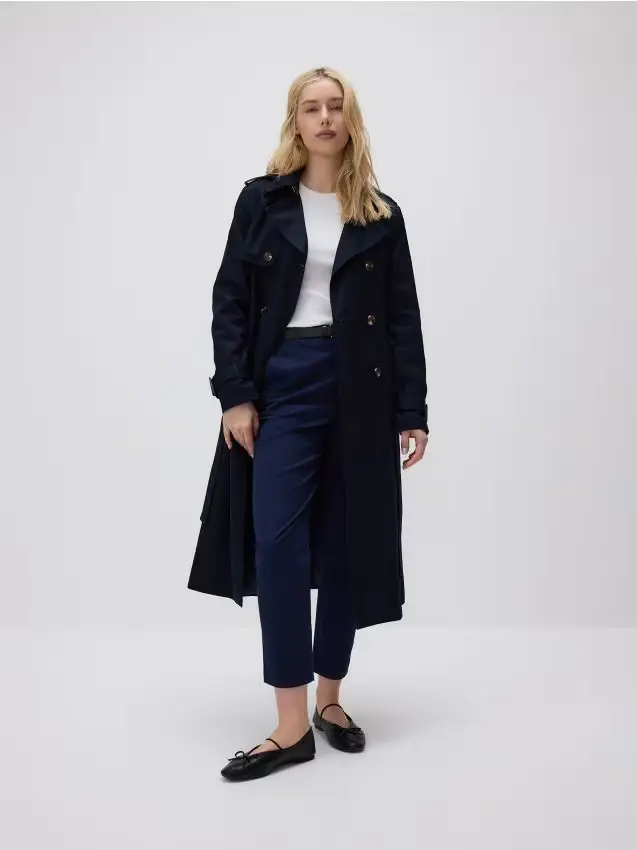 Pantaloni chino con cintura - blu scuro