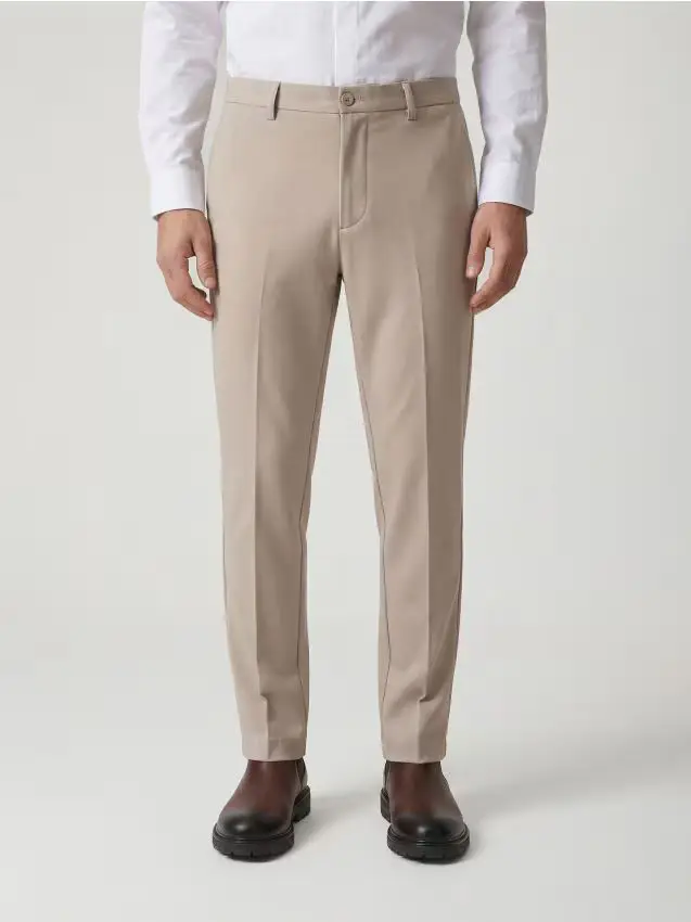 Pantaloni chino con pince - beige