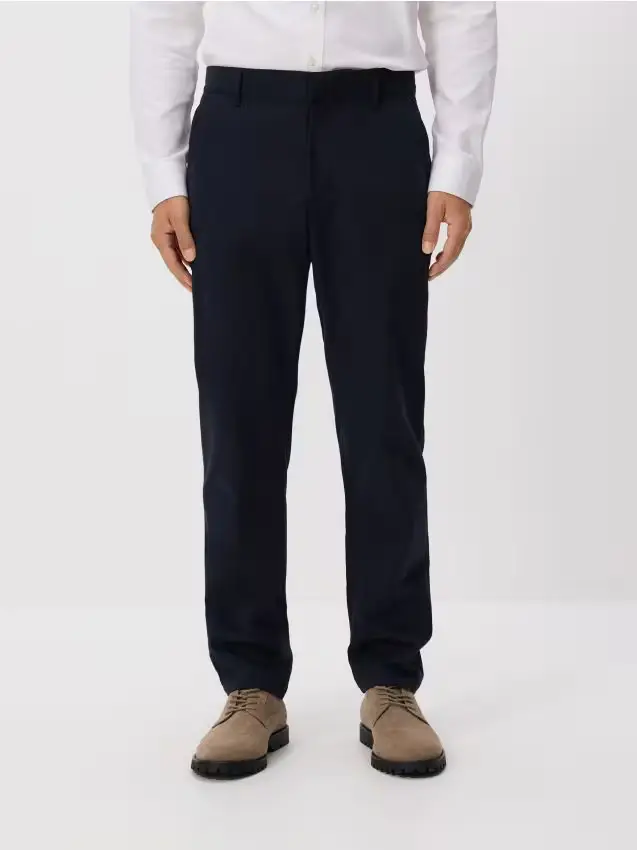 Pantaloni chino con pince - blu scuro