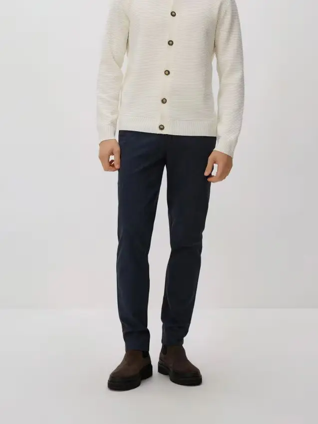 Pantaloni chino con pince - blu scuro