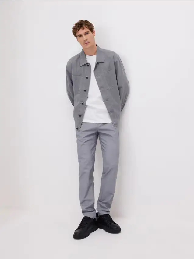 Pantaloni chino con pince - grigio scuro