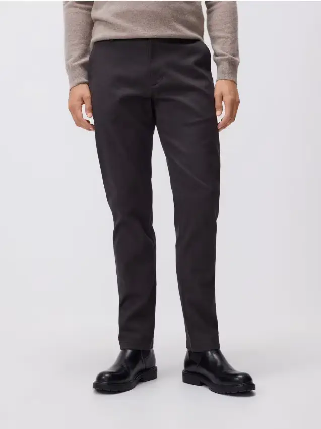 Pantaloni chino con pince - marrone scuro